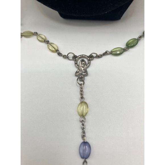 St Labre Indians Multicolored Rosary Beads 22 7/8 Inch Necklace! - Picture 7 of 12